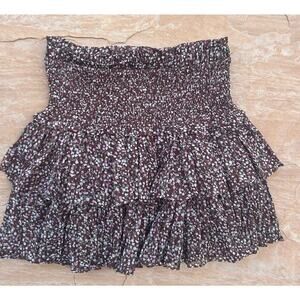 RESET by Jane Floral Amore Skirt Small Brown KB